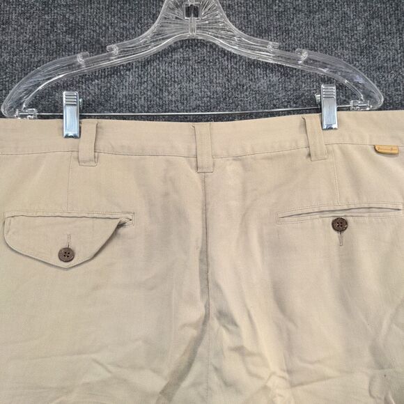 Jamaica Jaxx Mens Silk Chino Shorts Tan Size 40 Slash Pockets - Picture 8 of 13